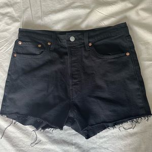 Levi’s 501 high rise jean shorts in black